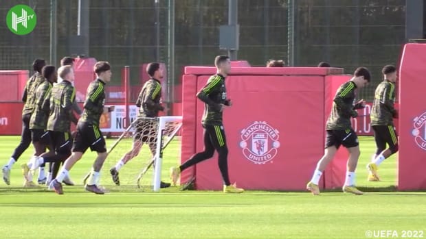 Cristiano Ronaldo in training as Manchester United prepare for Sheriff
